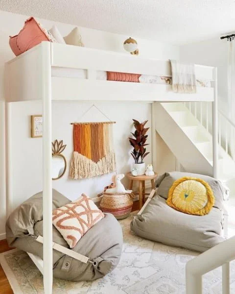 Bean Bag Chair bedroom with loft bed