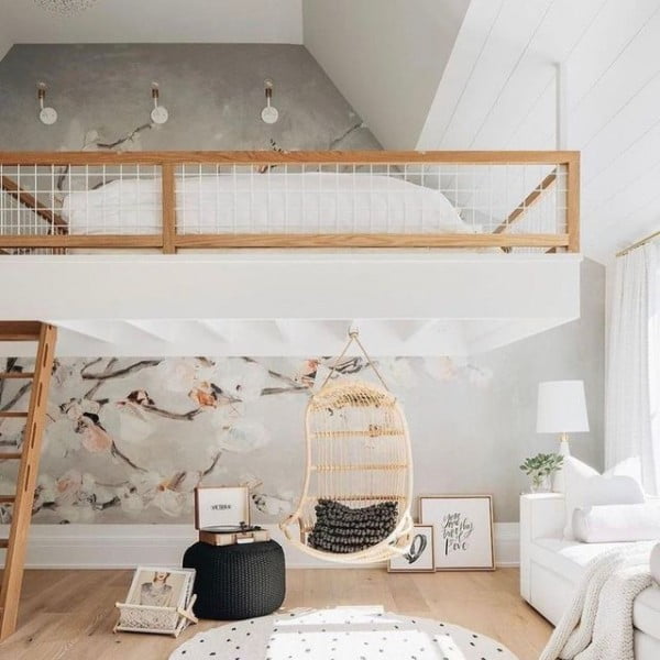 Floating Whimsy bedroom with loft bed
