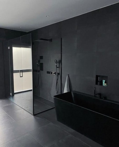 Calm Black Bathroom Floor black bathroom floor