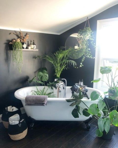 Plant Based black bathroom floor