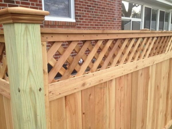 Red Cedar Fence Lattice Top fence with lattice top