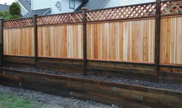 Lattice Fence Home Privacy Red Cedar fence with lattice top