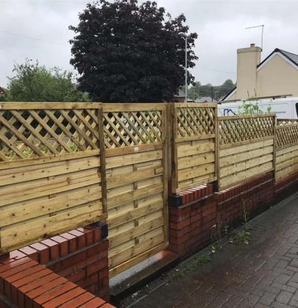 Lattice Fence Privacy Dogs fence with lattice top