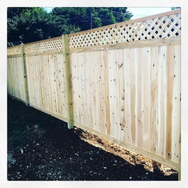 Lattice Fence Privacy+style fence with lattice top