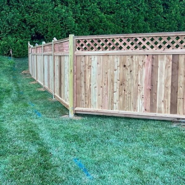 Cedar Fence Lattice fence with lattice top