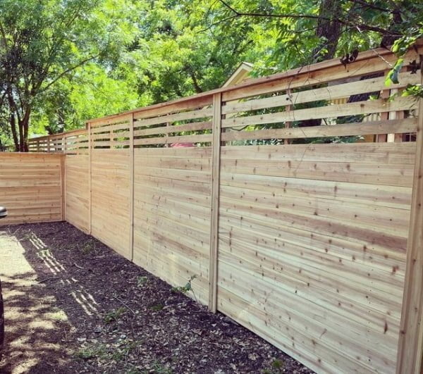 Cedar Lattice Fence fence with lattice top