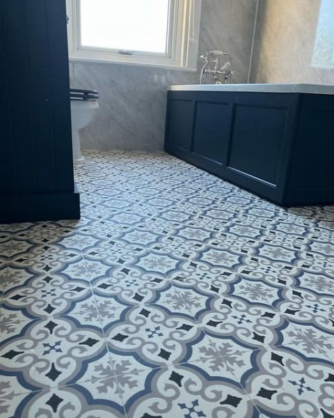 Victorian Tiles modern bathroom floor