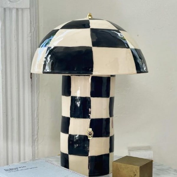 Checkered Mushroom Lamp mushroom lamp
