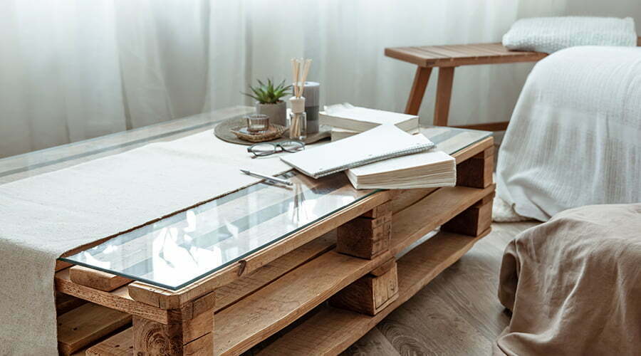 Coffee Table storage with magazine