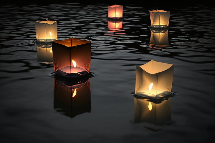 Paper Lantern with candle
