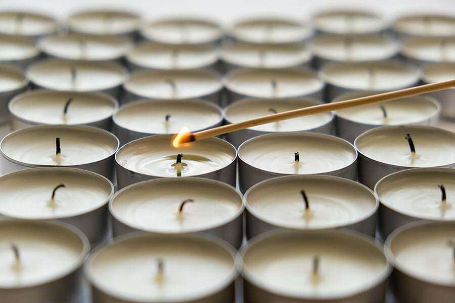 candle in Metal Cans
