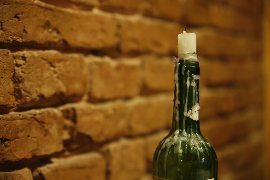 candle in Wine Bottles