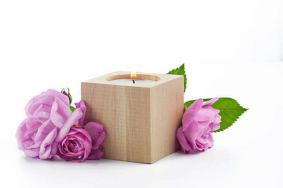 candle in Wooden Blocks