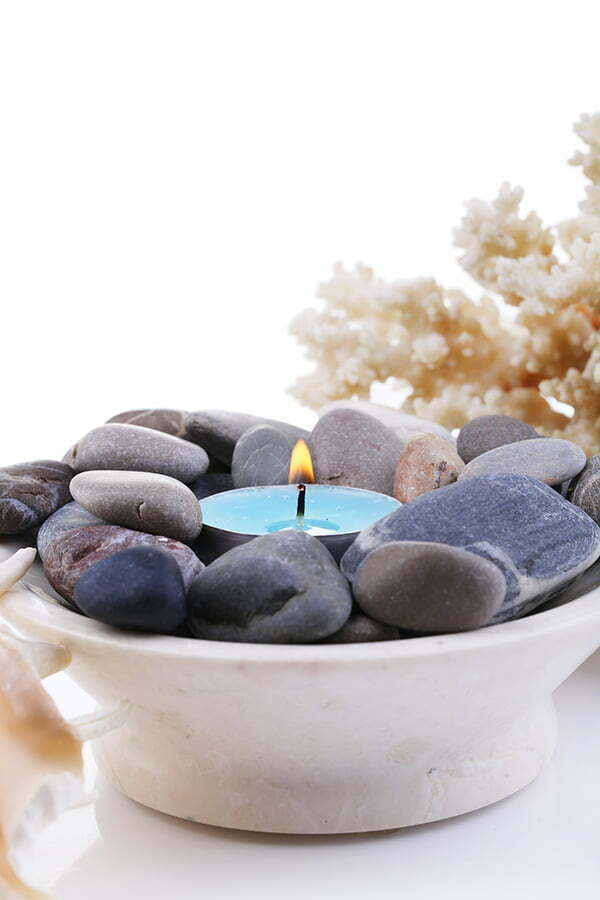 candle in rocks