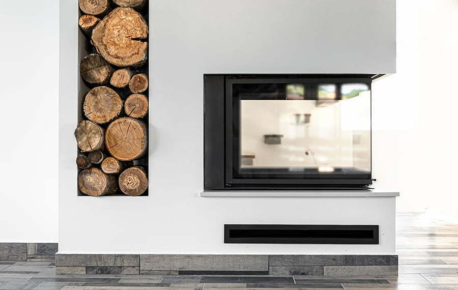 fireplace Wall-Mounted fireplace stacked logs