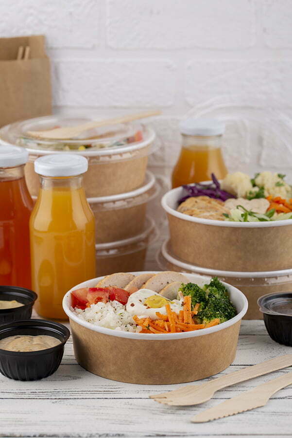 food in Repurposed Takeout Containers