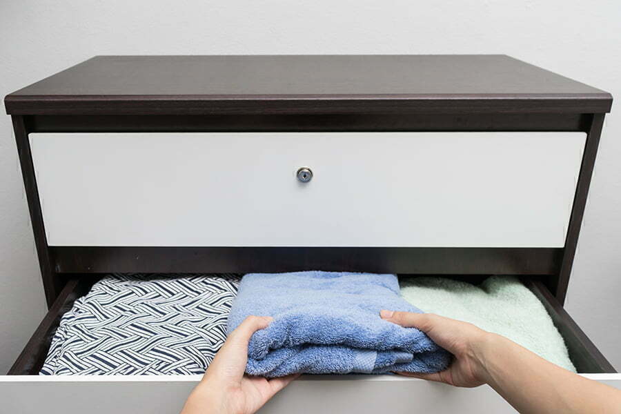 towel in drawer