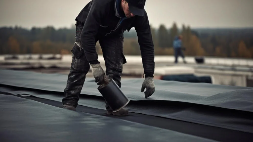 Rubber roof felt