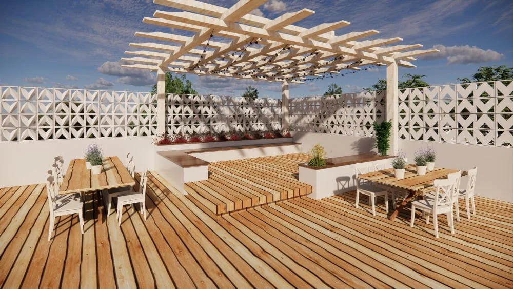 pergola in the rooftop