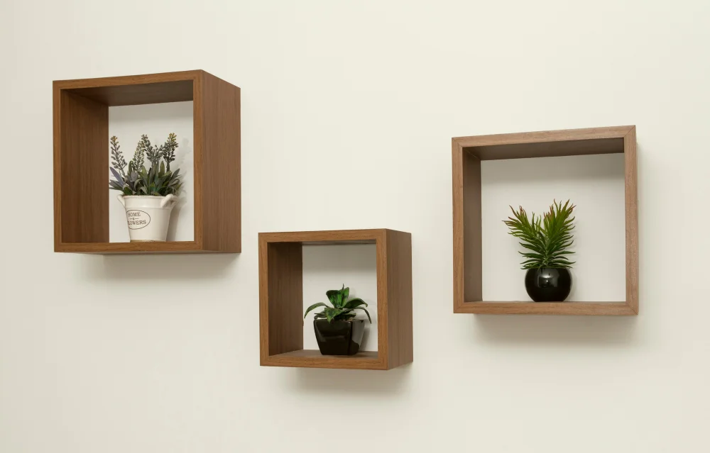 wall mount cube shelves