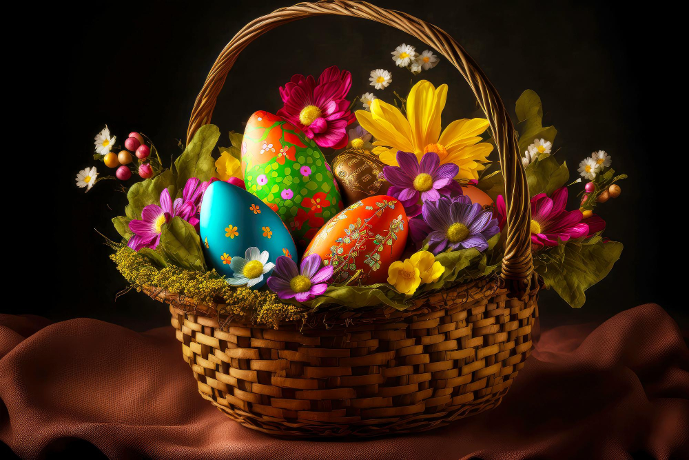 Artificial Flower Easter Basket