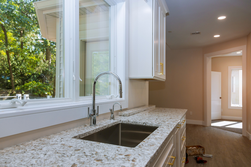 engineered stone countertops with sink
