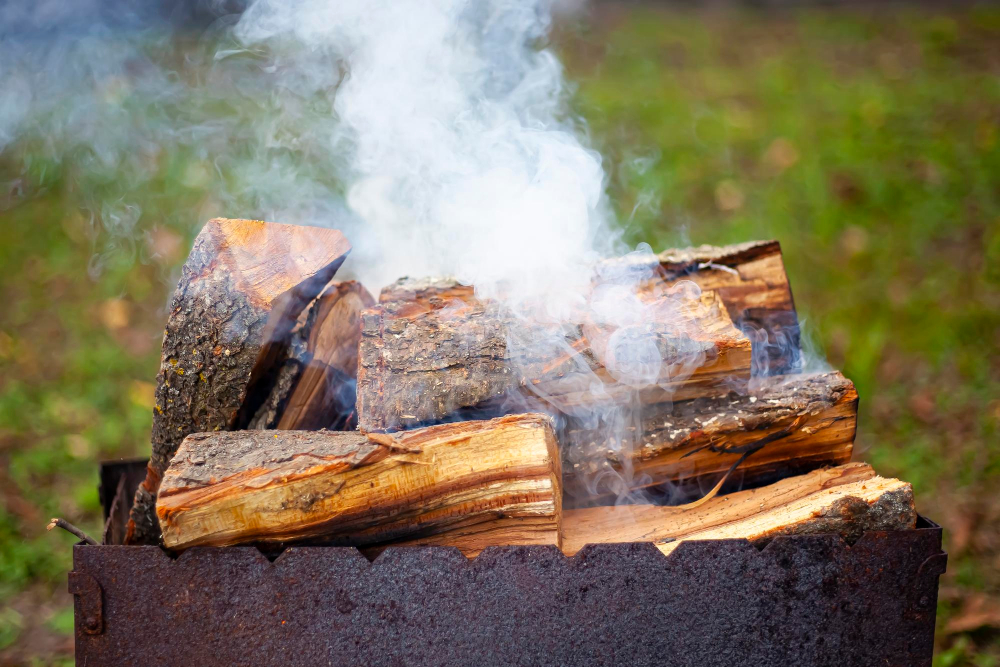 Damp or Wet Firewood Firepit