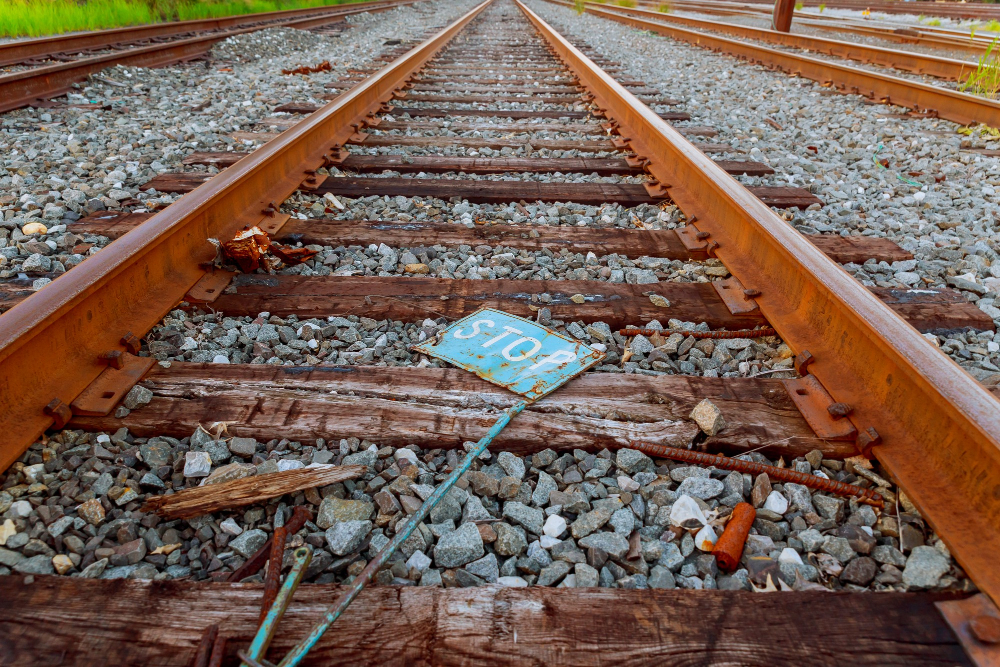 wooden railroad ties