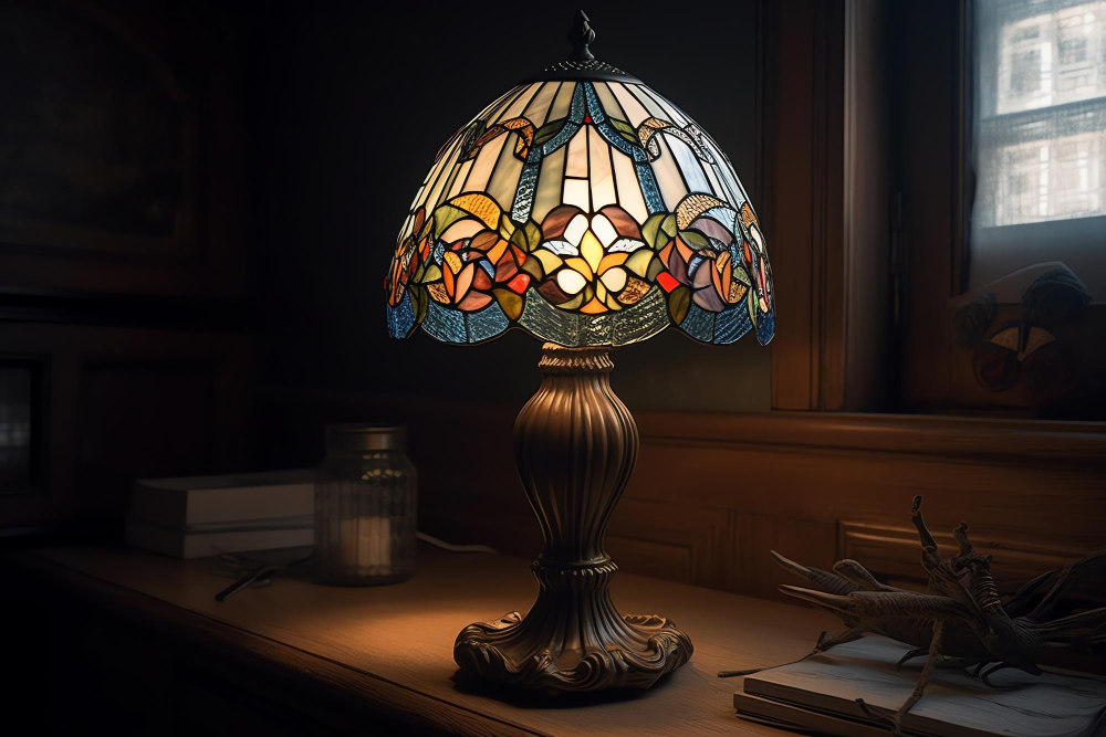 Tiffany-style stained glass shade