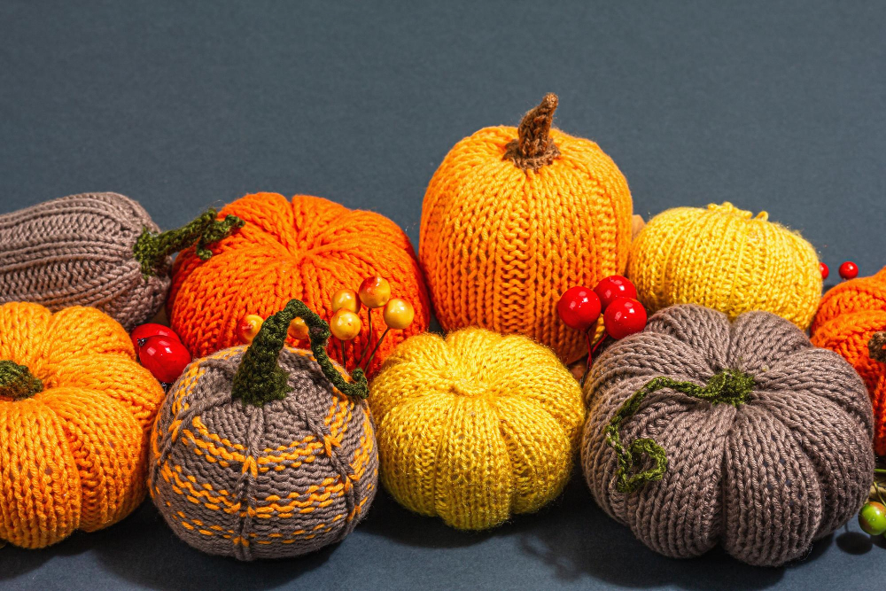 Yarn-Wrapped Pumpkins