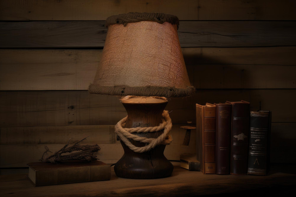 burlap lamp shade