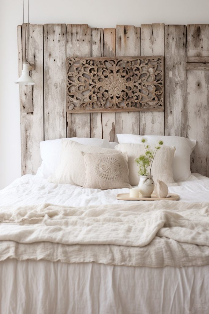 recycled wood headboard