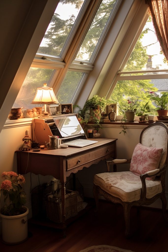 
A Romantic Writer's Nook Charming Farmhouse Office --ar 2:3
