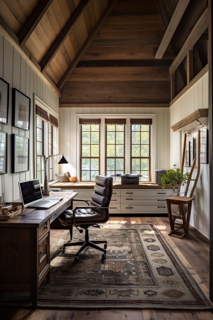 Authentic and Dynamic Charming Farmhouse Office --ar 2:3