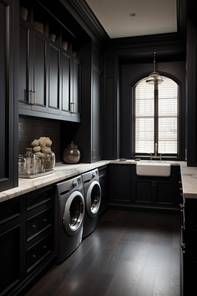 Black Cabinetry Fabulous Laundry Room Decor --ar 2:3