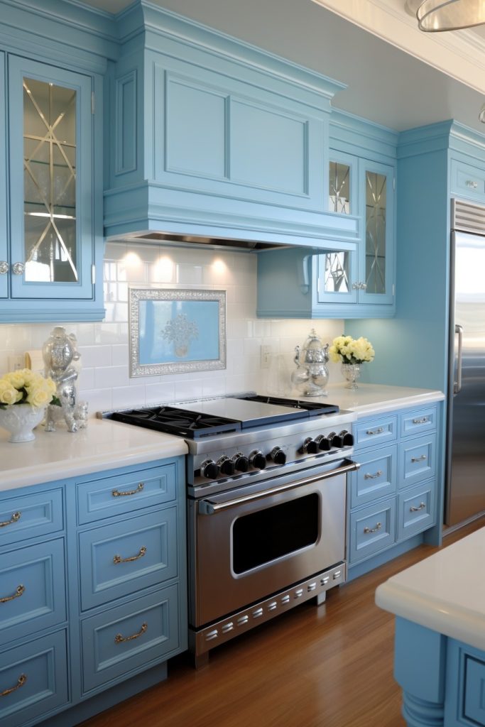 Blue Kitchen Cabinets Galore Blue Kitchen Cabinets --ar 2:3