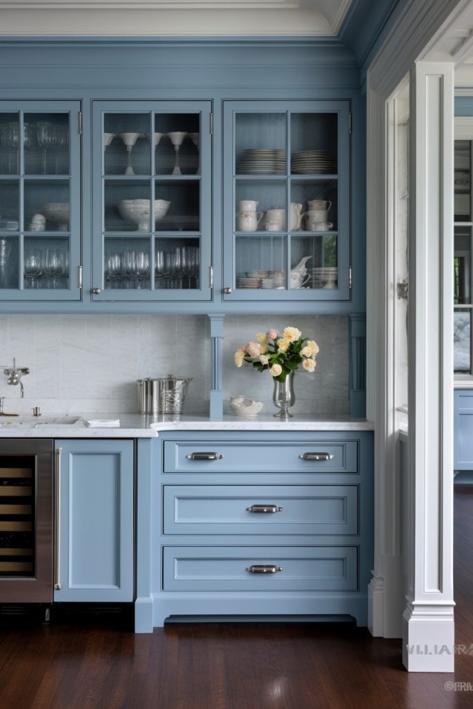 Blue and White Kitchen Cabinets Blue Kitchen Cabinets --ar 2:3