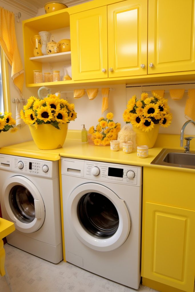 Bright Yellow Fabulous Laundry Room Decor --ar 2:3