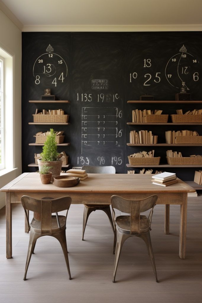 Chalkboard Numerals Charming Farmhouse Office --ar 2:3