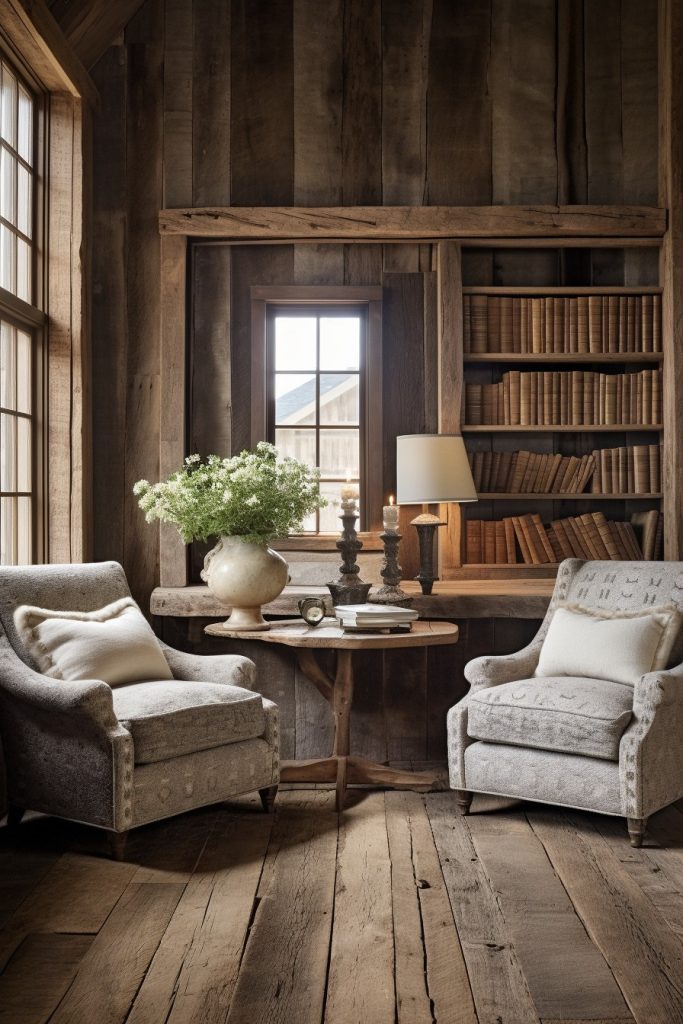 Character and Charm in Armchairs Charming Farmhouse Living Room --ar 2:3