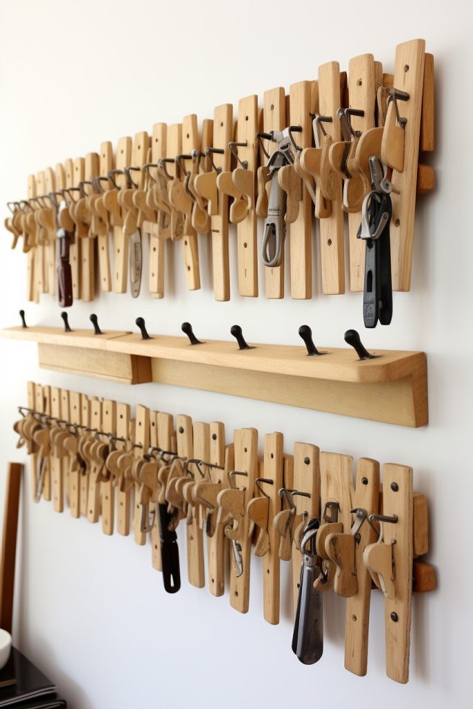 Clothespin Organizer Charming Farmhouse Office --ar 2:3