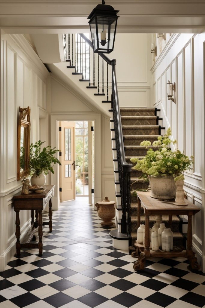 Cute and Coordinated Welcoming and Charming Farmhouse Entryway --ar 2:3 