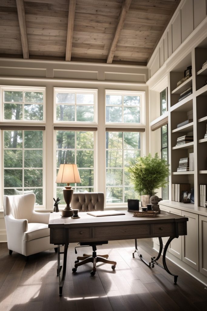 Dapper and Classic Charming Farmhouse Office --ar 2:3