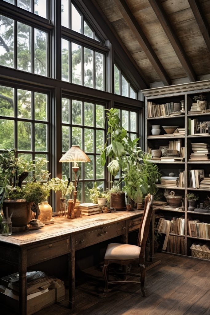 Exquisite and Contemporary Charming Farmhouse Office --ar 2:3