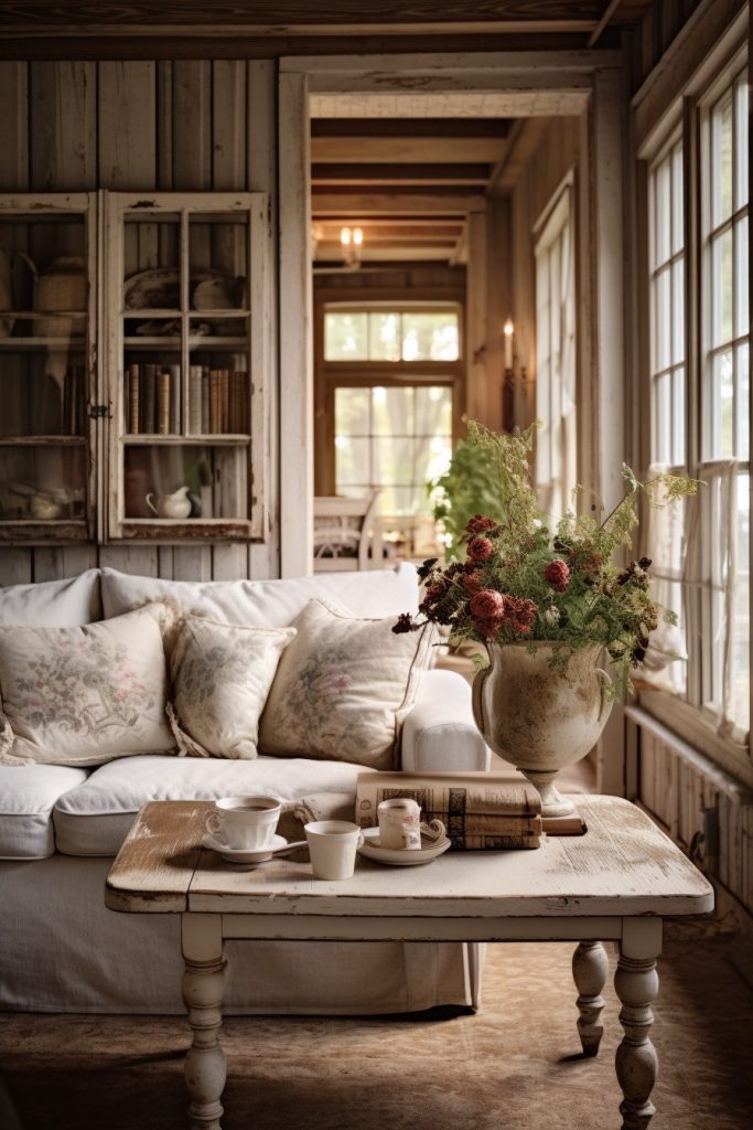 Fabulous Old-Time Flow Charming Farmhouse Living Room --ar 2:3