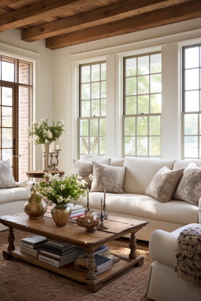 Farmhouse Freshness Charming Farmhouse Living Room --ar 2:3