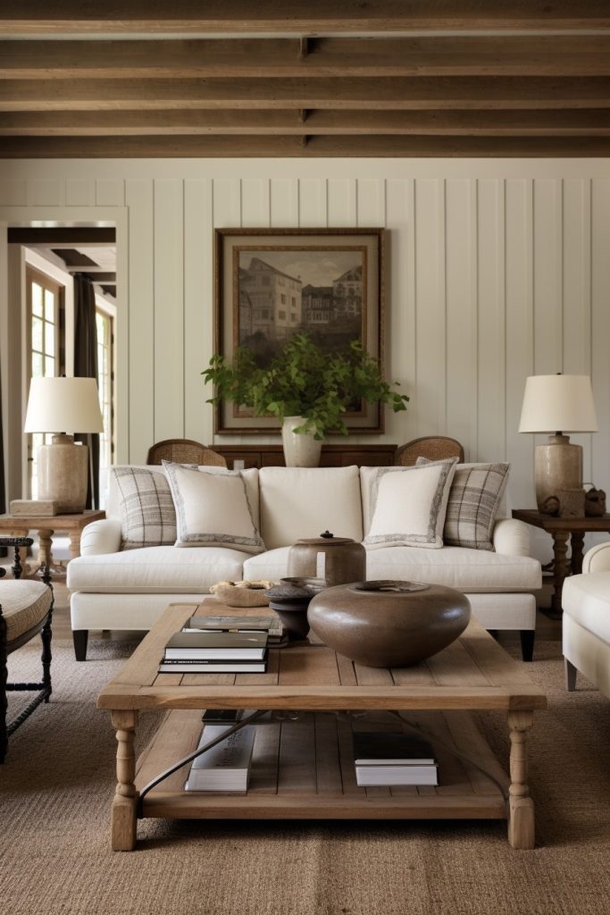 Fashionable and Practical Charming Farmhouse Living Room --ar 2:3