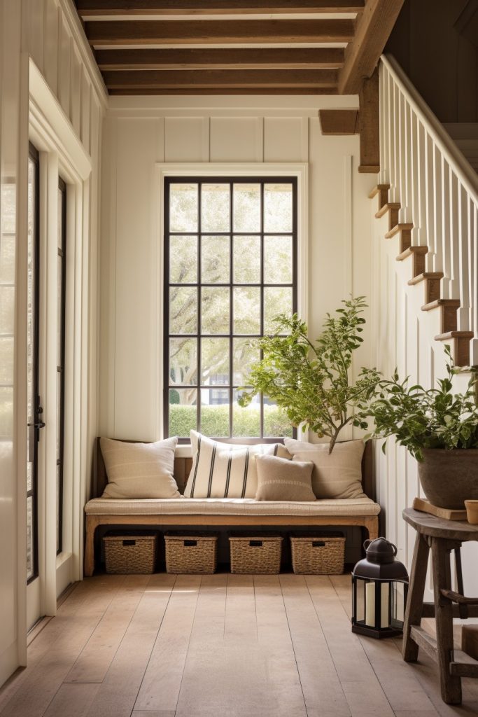 Fashionably Functional Welcoming and Charming Farmhouse Entryway --ar 2:3 