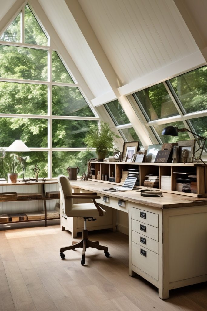 Fresh and Innovative Charming Farmhouse Office --ar 2:3