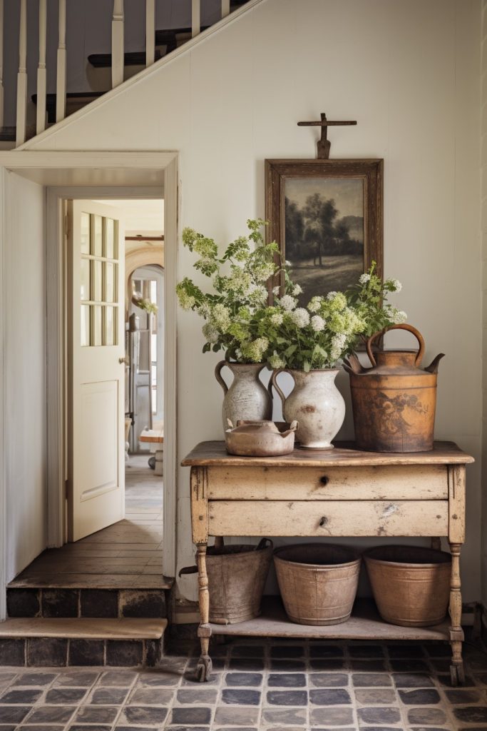 Incredibly Interesting Welcoming and Charming Farmhouse Entryway --ar 2:3 